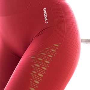 gymshark energy seamless crop leggings red